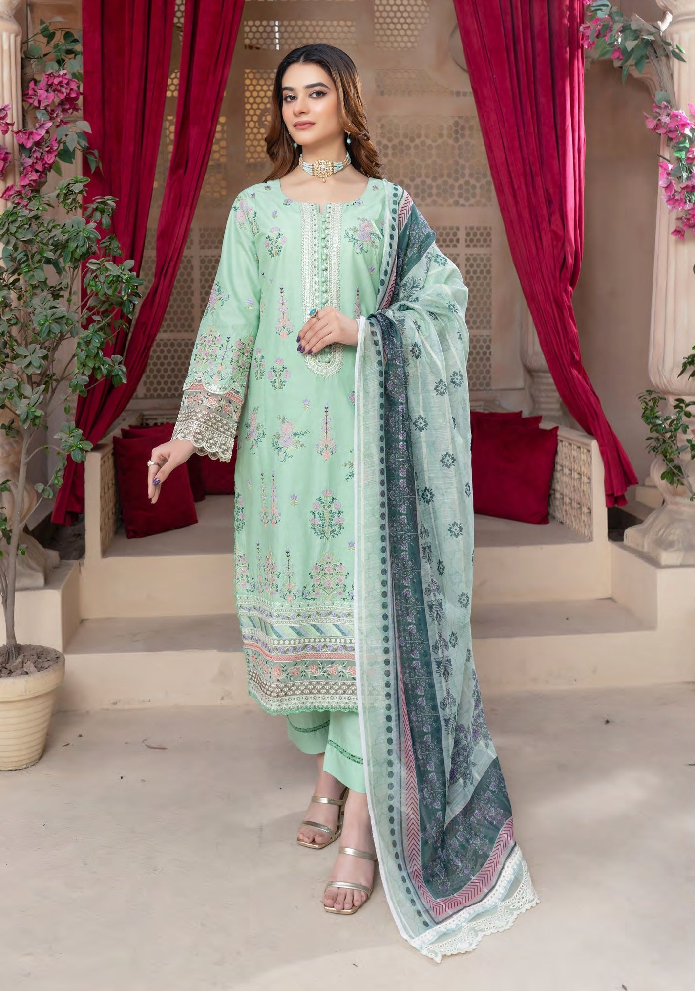 Munira Jheel Cotton MSL 01 Sea foam Green