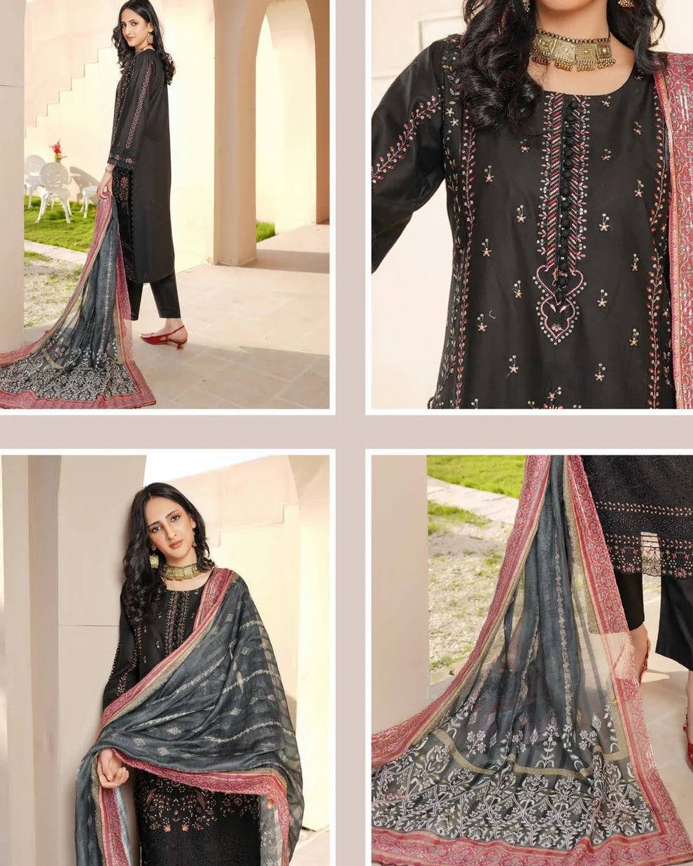 Munira Sitara Lawn Black