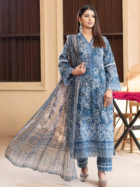 Munira Eid Lawn MSL 02 Blue