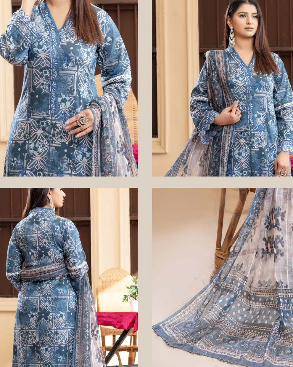 Munira Eid Lawn MSL 02 Blue