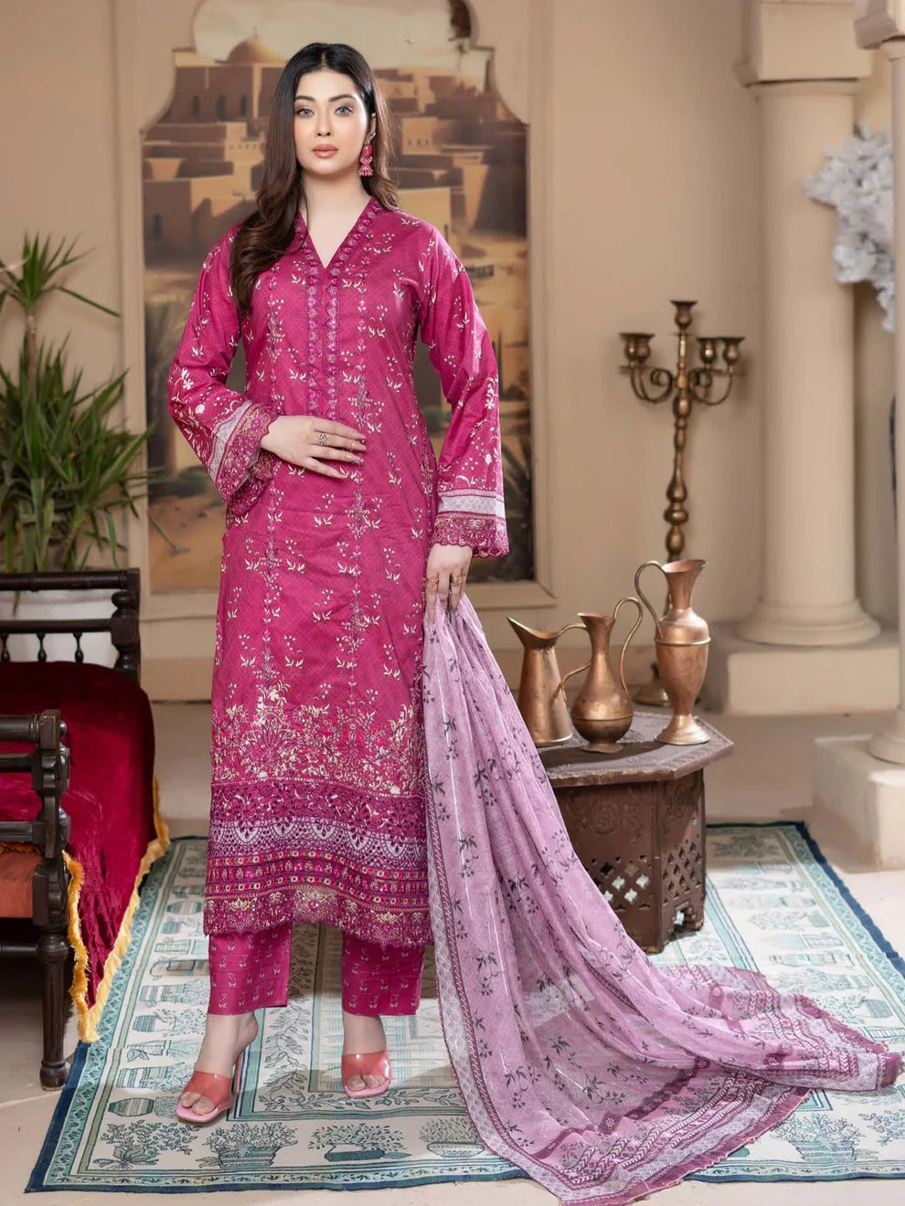 Munira Eid Lawn MSL 05 Pink