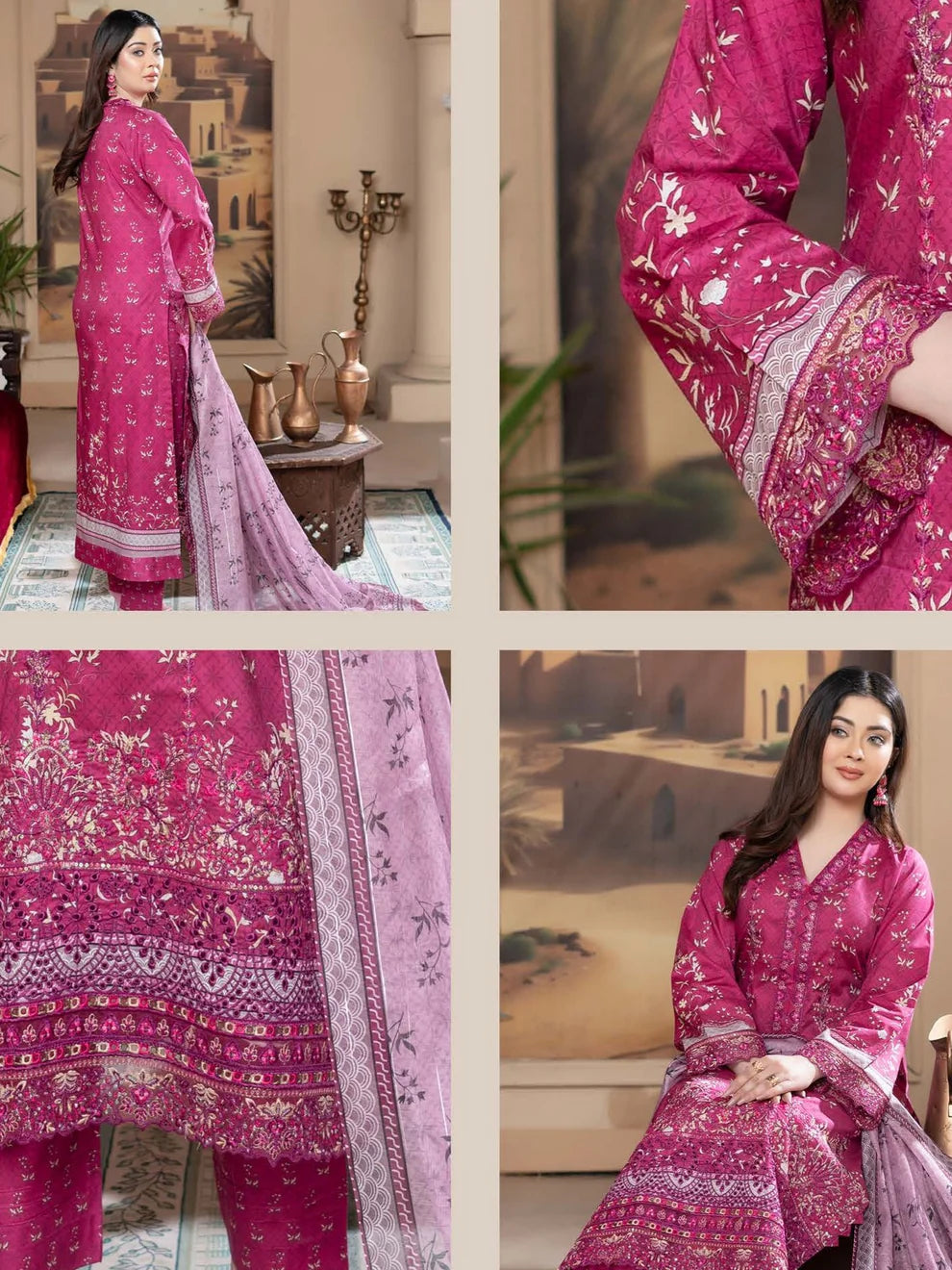 Munira Eid Lawn MSL 05 Pink