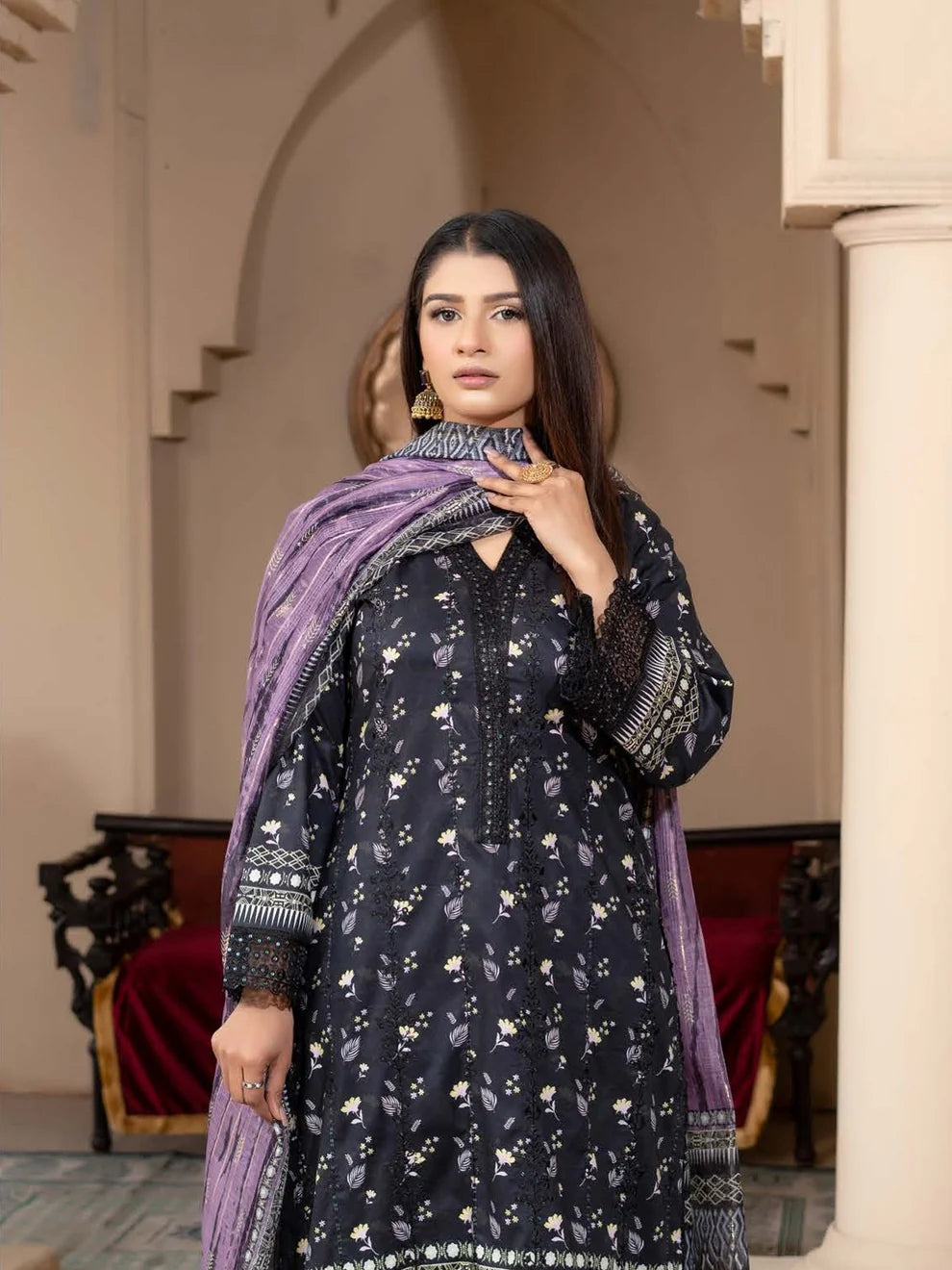 Munira Eid Lawn MSL 06 Black