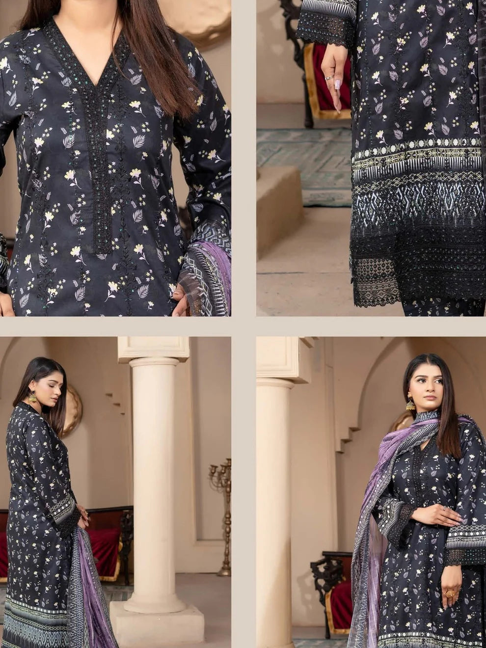 Munira Eid Lawn MSL 06 Black