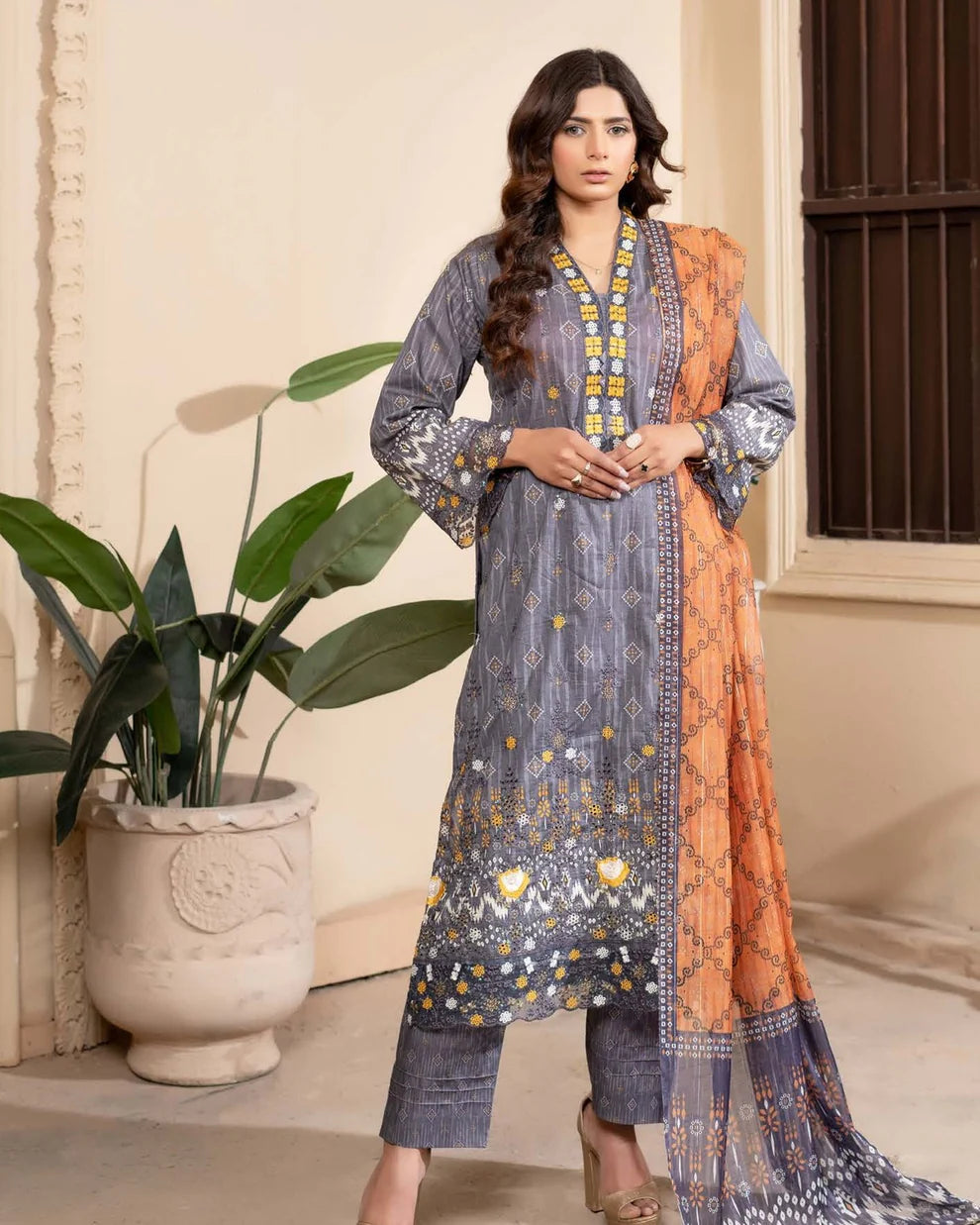 Munira Eid Lawn MSL 07 Grey